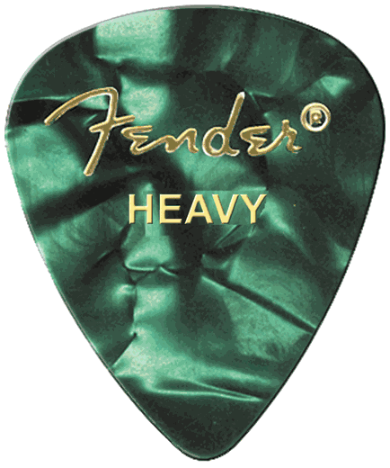 Fender Premium Colored Celluloid Guitar Picks 351 Green MOTO Heavy 12 Pack