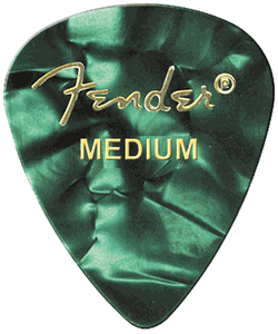 Fender Premium Colored Celluloid Guitar Picks 351 Green MOTO Medium 12 Pack