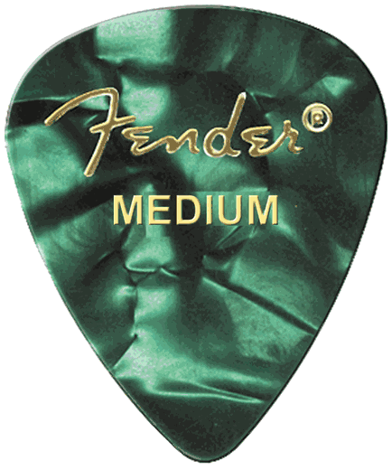 Fender Premium Colored Celluloid Guitar Picks 351 Green MOTO Medium 12 Pack