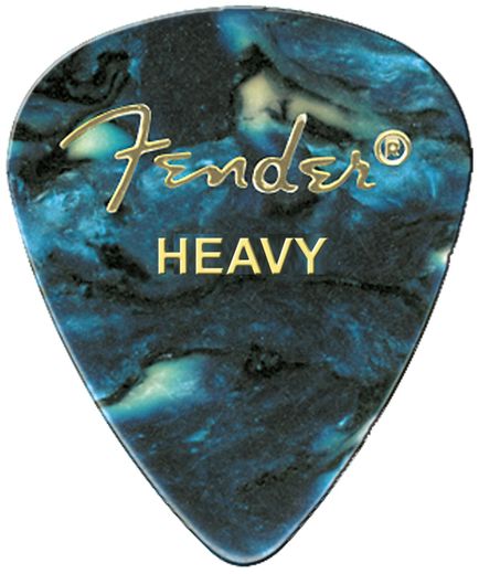 Fender Premium Colored Celluloid Guitar Picks 351 Ocean Turqoise Heavy 12 Pack