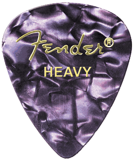 Fender Premium Colored Celluloid Guitar Picks 351 Purple MOTO Heavy 144 Bag