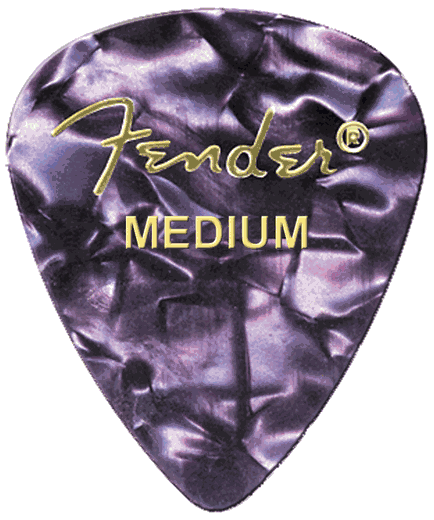 Fender Premium Colored Celluloid Guitar Picks 351 Purple MOTO Medium 12 Pack