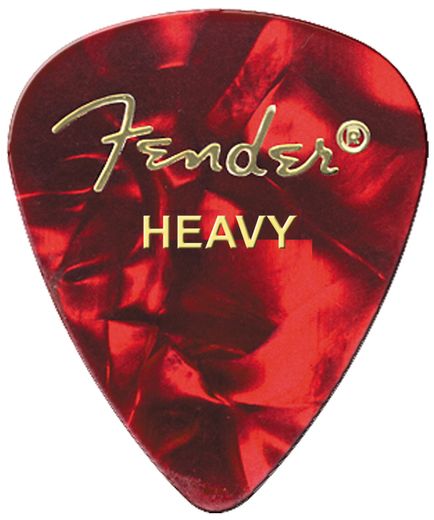 Fender Premium Colored Celluloid Guitar Picks 351 Red MOTO Heavy 12 Pack