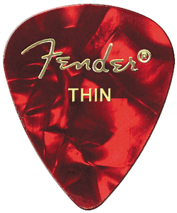 Fender Premium Colored Celluloid Guitar Picks 351 Red MOTO Thin 12 Pack