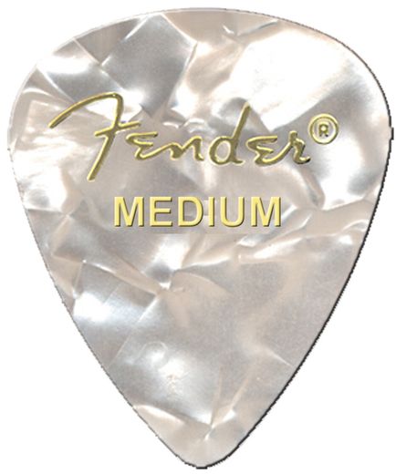 Fender Premium Colored Celluloid Guitar Picks 351 White MOTO Medium 12 Pack