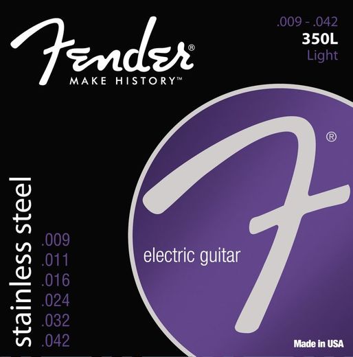 Fender Stainless 350's Stainless Steel Electric Guitar Strings 350L Light 9-42