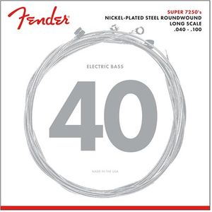 Fender Super Bass 7250's Nickelplated Steel Roundwound Bass Guitar Strings 7250L Light 40-100