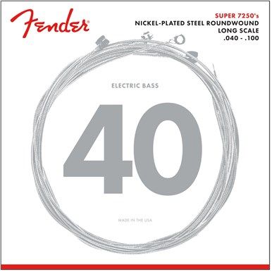 Fender Super Bass 7250's Nickelplated Steel Roundwound Bass Guitar Strings 7250L Light 40-100