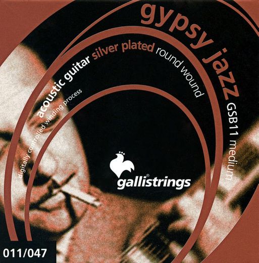 Galli Gypsy Jazz Silver Plated Guitar Strings - Loop End GSB11LP Medium 11-47