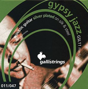 Galli Gypsy Jazz Silver Plated on Silk and Steel Guitar Strings - Ball End GSL11 Medium 11-47