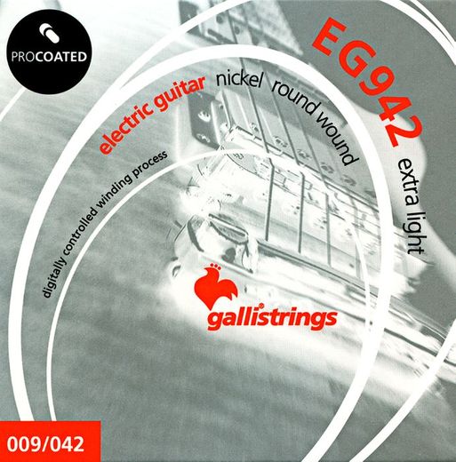 Galli Procoated Nickel Electric Guitar Strings EG0942 Extra Light 9-42