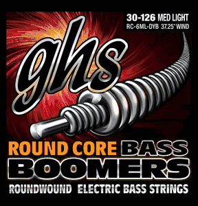 GHS Boomers Round Core Electric Bass Strings RC-6ML-DYB Med-Lite 6 Str 30-126