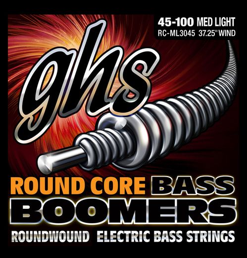 GHS Boomers Round Core Electric Bass Strings RC-ML3045 Med-Lite 45-100
