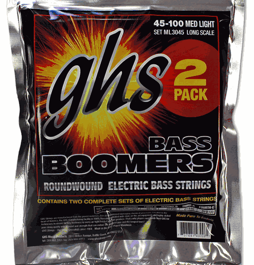 GHS Boomers Roundwound Electric Bass Strings - 2 Pack ML3045-2P 45-100