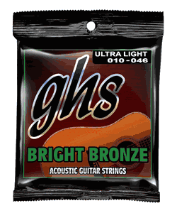 GHS Bright Bronze Acoustic Guitar Strings BB10U Ultra Light 10-46
