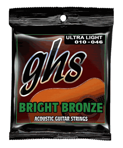 GHS Bright Bronze Acoustic Guitar Strings BB10U Ultra Light 10-46