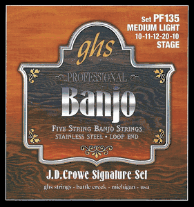 GHS J.D. Crowe Signature Banjo Strings PF135 Stage Medium Light 10-20