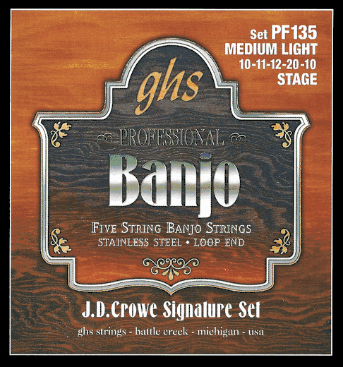 GHS J.D. Crowe Signature Banjo Strings PF135 Stage Medium Light 10-20