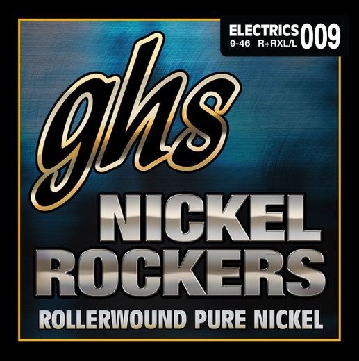 GHS Nickel Rockers Pure Nickel Rollerwounds Electric Guitar Strings R+RXL/L Extra Light/Light 9-46