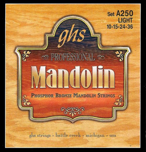 GHS Phosphor Bronze Mandolin Strings A250 Light 10-36