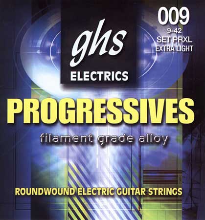 GHS Progressives Filament Grade Alloy Electric Guitar Strings PRXL Extra Light 9-42
