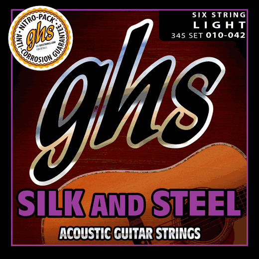GHS Silk and Steel Acoustic Guitar Strings 345 Light 10-42