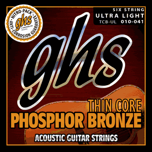 GHS Thin Core Phosphor Bronze Acoustic Guitar Strings TCB-UL Ultra Light 10-41