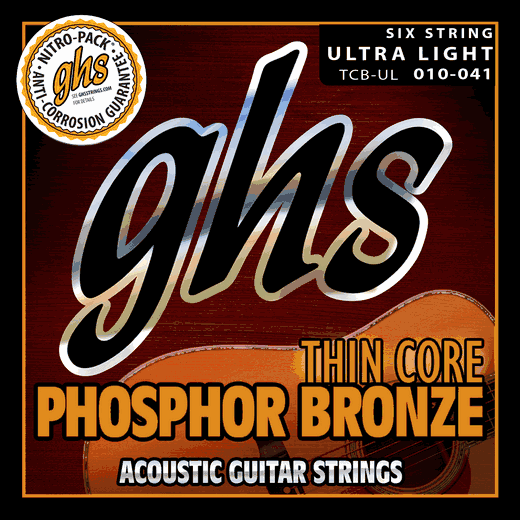 GHS Thin Core Phosphor Bronze Acoustic Guitar Strings TCB-UL Ultra Light 10-41