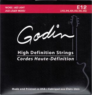 Godin Nickel Wound Electric Guitar Strings E12 Jazz Light 12-52