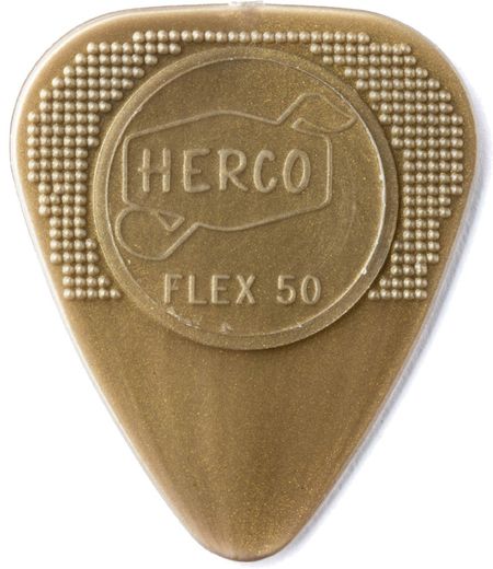 Herco Nylon Flat Flex Guitar Picks  HE210 Gold Flex 50 12 Pack