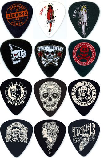 Jim Dunlop Lucky 13 Artist Series Guitar Picks, Refill Bag of 36 Helmet 1.0