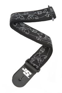 Joe Satriani Signature Series Guitar Straps 50JS05 Silver Sketches
