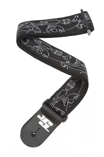 Joe Satriani Signature Series Guitar Straps 50JS05 Silver Sketches
