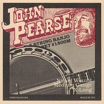 John Pearse 1800M Nickel Wound Banjo Strings Medium .010 - .023
