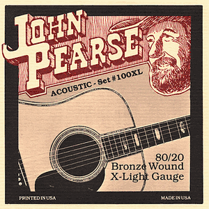 John Pearse 80/20 Bronze Acoustic Guitar Strings 100XL Extra Light 10-47
