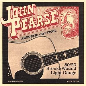 John Pearse 80/20 Bronze Acoustic Guitar Strings 200L Light 12-53