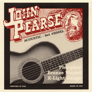 John Pearse Phosphor Bronze Acoustic Guitar Strings 500XL Extra Light 10-47