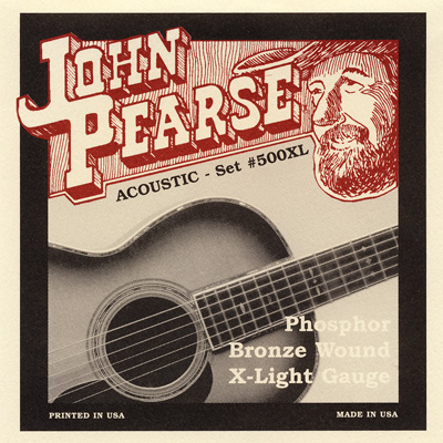 John Pearse Phosphor Bronze Acoustic Guitar Strings 500XL Extra Light 10-47