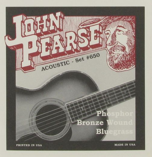 John Pearse Phosphor Bronze Acoustic Guitar Strings 650LM Bluegrass 12-56