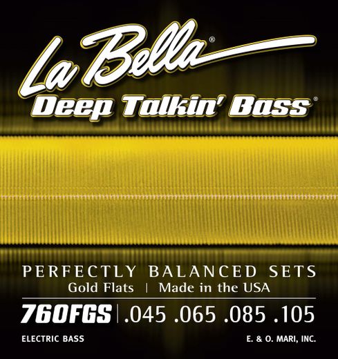 La Bella Deep Talkin' Gold Flats Bass Strings 760FGS 4-String Standard 45-105