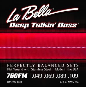 La Bella Deep Talkin' Stainless Steel Flat Wound Bass Strings 760FM 4-String Long Scale Medium 49-109