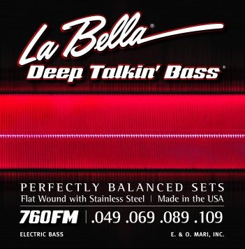 La Bella Deep Talkin' Stainless Steel Flat Wound Bass Strings 760FM 4-String Long Scale Medium 49-109