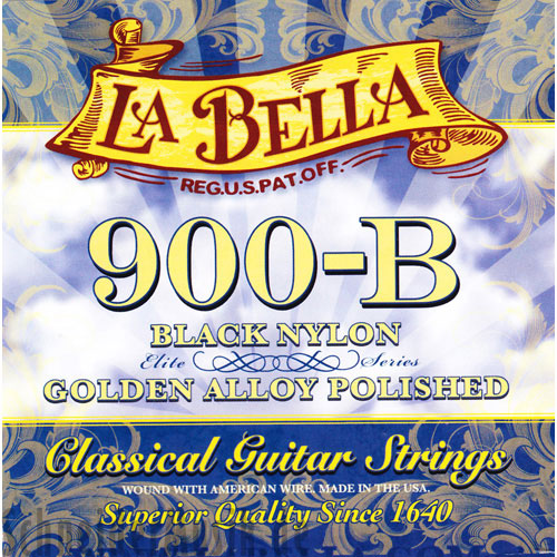 La Bella Golden Superior Classical Guitar Strings - Gold Nylon, Golden Alloy 900B Black Nylon