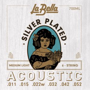 La Bella Silver-Plated Acoustic Guitar Strings 700ML Med Light 11-52