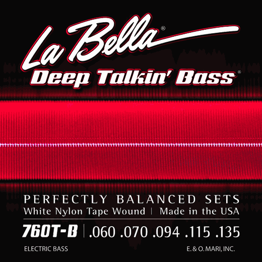 La Bella White Nylon Tape Wound Bass Strings 760T-B 5-String 60-135