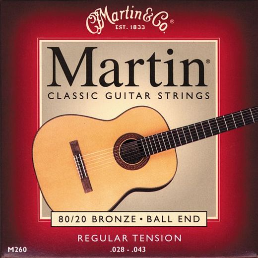 Martin M260 80/20 Bronze Classical Guitar Strings Regular Tension Ball End