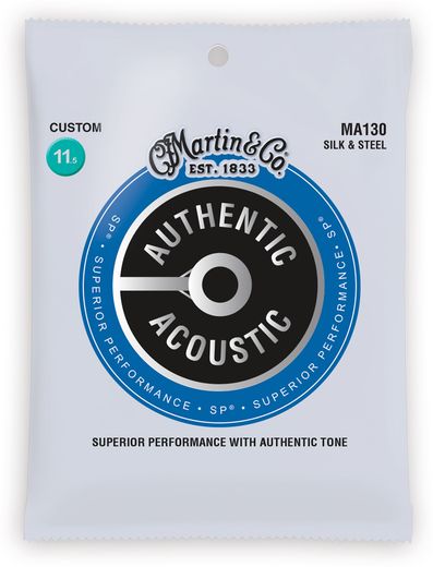 Martin MA130 SP Silk and Steel Authentic Acoustic Guitar Strings Silk and Steel 11.5-47