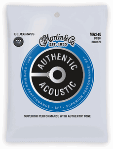 Martin MA240 SP 80/20 Bronze Authentic Acoustic Guitar Strings Bluegrass 12-56