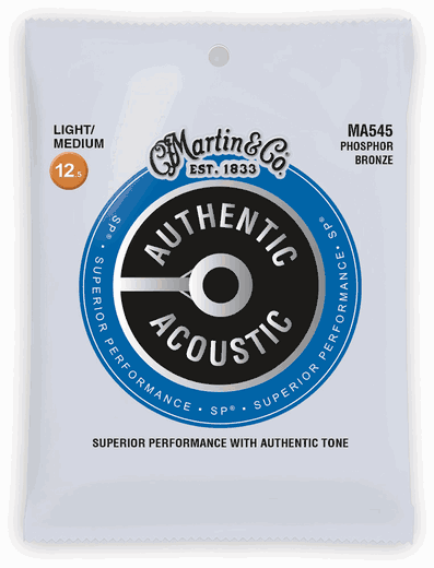 Martin MA545 SP Phosphor Bronze Authentic Acoustic Guitar Strings Light/Medium 12.5-55