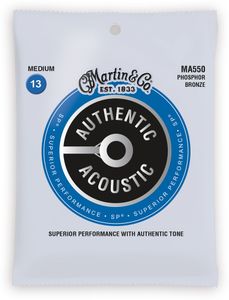 Martin MA550 SP Phosphor Bronze Authentic Acoustic Guitar Strings Medium 13-56